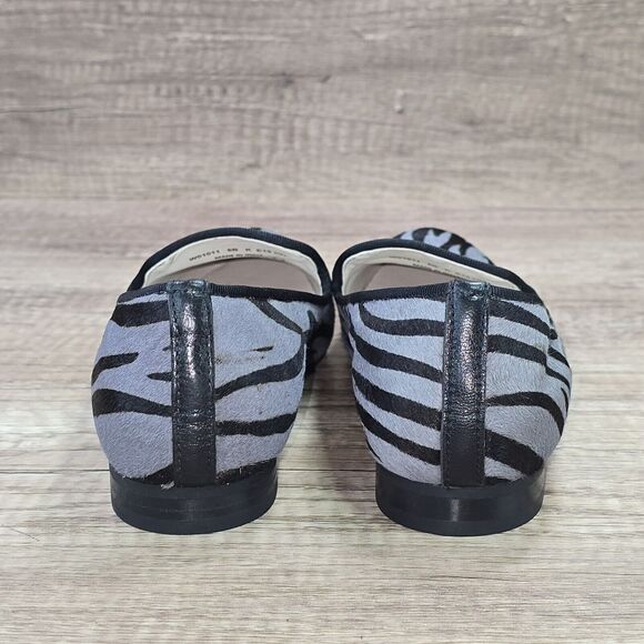 Cole Haan Loafers Women's Size 6B Black Gray Calf Fur Zebra Print Flats Shoes - Picture 4 of 9
